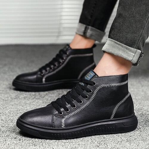 Winter Warm Men Leather Boots Handmade Waterproof High Top Backpacking Hiking Shoes Outdoor Sneakers Plus Big Size 46 47