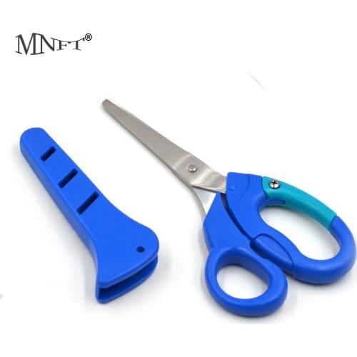 MNFT 1Pcs Fishing Snips Anti-Slip Serrated Edge Scissors Plastic Belt Case Sheath Line Cutter Braid Line Scissor Pesca Tackle