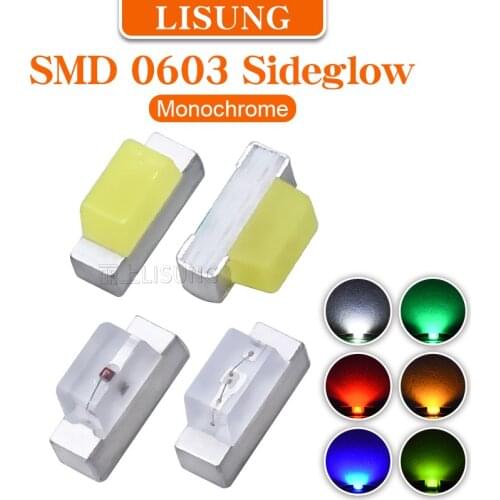 1000pcs/bag Side View SMD 0603 LED White Red Green Yellow Blue Light Emitting Diode SMT Lamp Assorted Kit