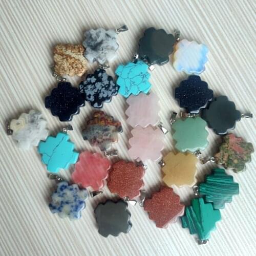 12/24PCS High Quality Multilayer Cross Natural Stone Necklace Pendant Chakra Meditation Pendulum Amulet For Women Jewelry Making