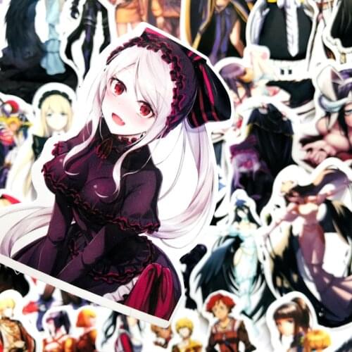 50Pcs Vintage Anime Overlord Retro Stickers For Home Living Room Decoration Kraft Stickers Painting Stickers Decals 2019