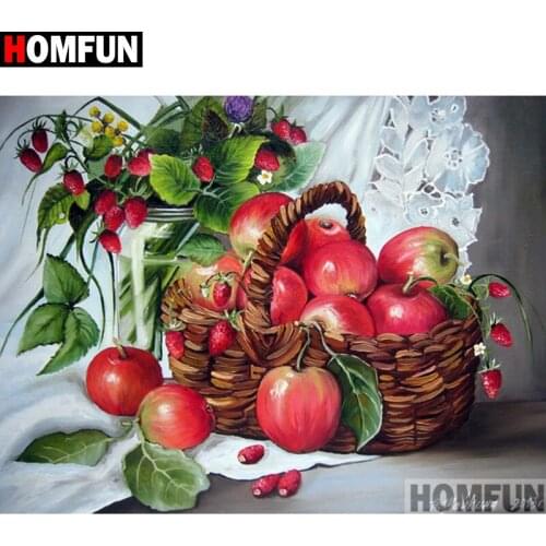 HOMFUN Diamond Painting "fruit scenery" Cross Stitch Custom Photo Diamond Embroidery Square Round Drill Home Decor A07612