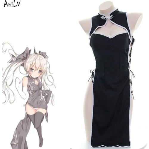 AniLV Anime Yosuga no Sora Kasugano Sora Cheongsam Costume Cosplay Cross Straps Backless Nightdress Pajamas Pool Party Uniform