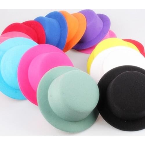 Free Shipping 5.2"(13Cm) 12 Color Mini Top Fascinator Hats Children Party Hats DIY Hair Accesspries 12Pieces/Lot MH008
