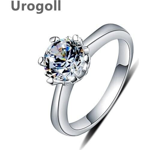 Noble Women Jewelry 925 Sterling Silver Ring Wedding Bridal silver Ring Shining Zirconia Finger Rings For Wife Jewelry