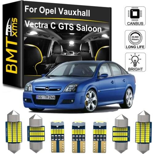 BMTxms 15Pcs New Car LED Interior Dome Light Kit Canbus For Vauxhall Opel Vectra C GTS Saloon Estate 2003-2009 Auto Accessories