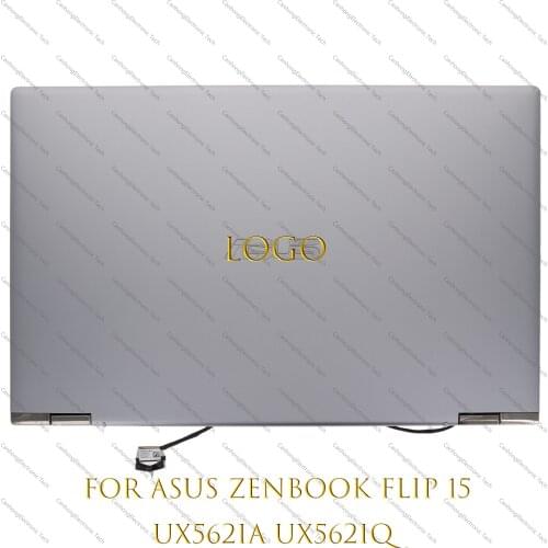 15.6" FHD 4K UHD 3840*2160 LCD Touch Screen Digitize Complete Assembly With Hinges Gray For Asus Zeenbook UX562IQ UX562IA