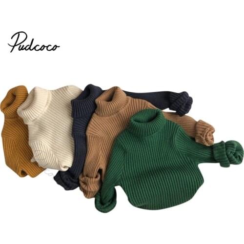 Kid Child Girls Boys Knitted Solid Sweater, Autumn Winter Warm Long Sleeve Turtleneck Sweater Vacation Birthday Party Holiday