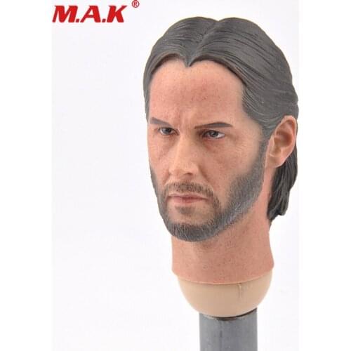 For Collection 1/6 Scale John Wick Keanu Reeves Head Sculpt Carving Model for 12 inches Action Figure Body Accessory