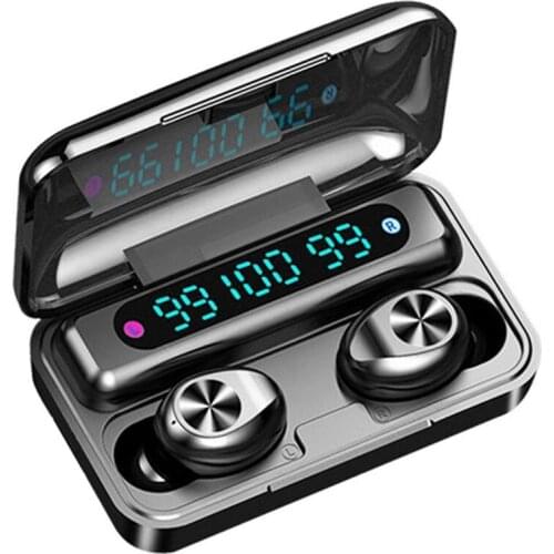 F9-10 Bluetooth 5.0 Earphone Wireless Sports Waterproof Three-Display Earphone with Microphone for Iphone Android