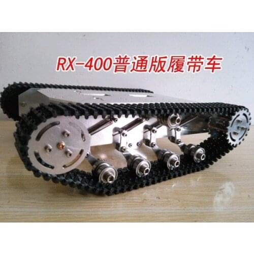 RC Metal Tank Chassis Crawler Caterpillar Tracked Vehicle Track RX-400 Flexible Damping Robot off-road Large Load DIY RC Toy