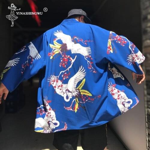 Man Kimono Coat Asian Clothes Cosplay Japanese Kimono Women Harajuku Cardigan Summer Digital Print Loose Shirt Tops Casual Woman