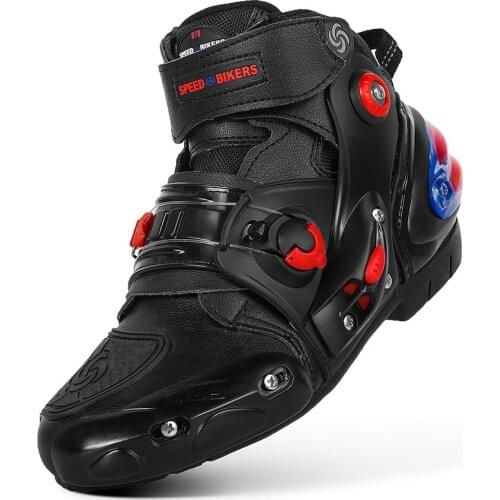 Microfiber Racing Shoes Unisex Motocross Boots Anticollision Anti-skid Motorcycle Boot Protective Motorbike Equipment All Season