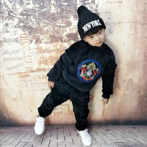 Winter Fashion Baby Boy Clothes Set Long Sleeve Boutique Kids Clothing Thick 2 Piece Set Ropa Baby Nino Childrens Sets BE50DD