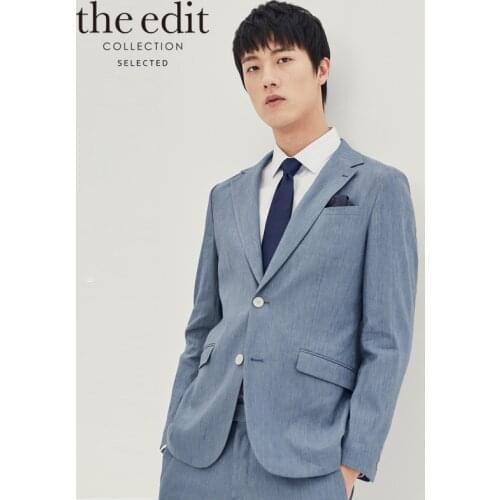 SELECTED New Linen Blended Slim-fit Business Casual Mens Blazer T|420272510