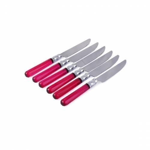Pink Color 6'LI Platinum Knife Set