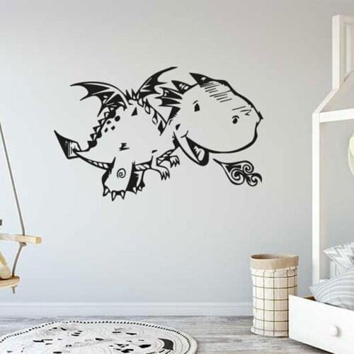 Cartoon Dragon Spitfire Wall Sticker Vinyl Home Decor For Kids Room Bedroom Nursery Wall Decals Decoration Removable Murals 4520