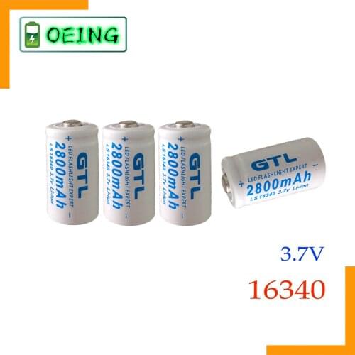 2021 NEW 2800mAh Rechargeable Li-ion 16340 Battery UniversALBC LED Flashlight Expert 2800mAh LS 16340 3.7V Li-ion Purple Color