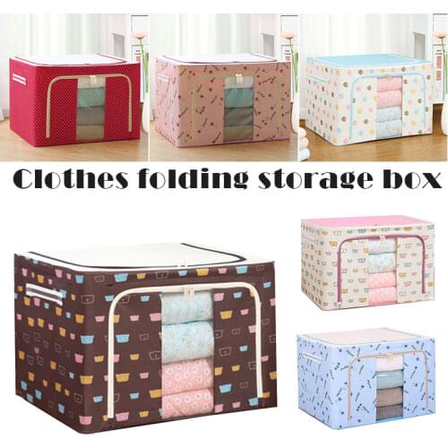 Oxford Cloth Steel Frame Storage Box for Clothes Bed Sheets Blanket Pillow Shoe Holder Container Organizer XH8Z