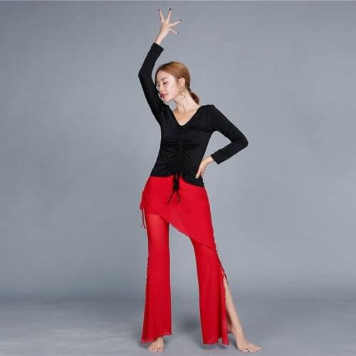 Latin Dance Dress Women Dance Pants with Skirt and Tops for Ballroom Samba Tango Chacha Belly Dancing Performamnce 58023
