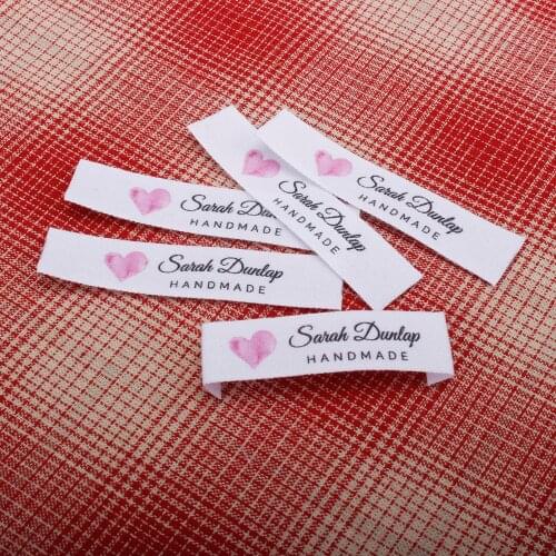 Custom Clothing Labels, Pink series, Organic Cotton Logo or Text Label, Custom or mashup (MD0043)