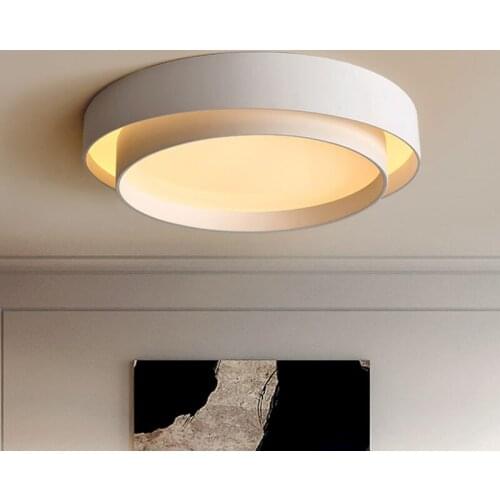 Ceiling Light Simple White Black Double ring Nordic style Bedroom Living room The study Attic Aisle Lamps Fashion Free shipping