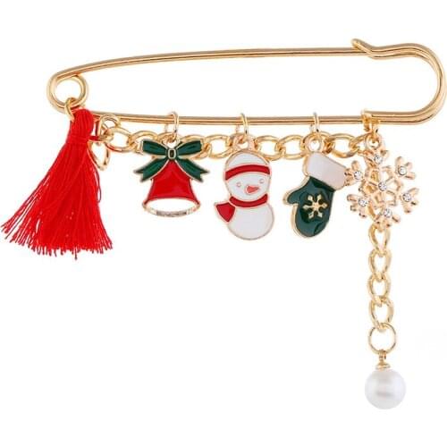 Luxury Exquisite Christmas Brooch Pin Snowman Santa Claus Boot Garland Fashion Jewelry Gift Christmas Decoration Brooches