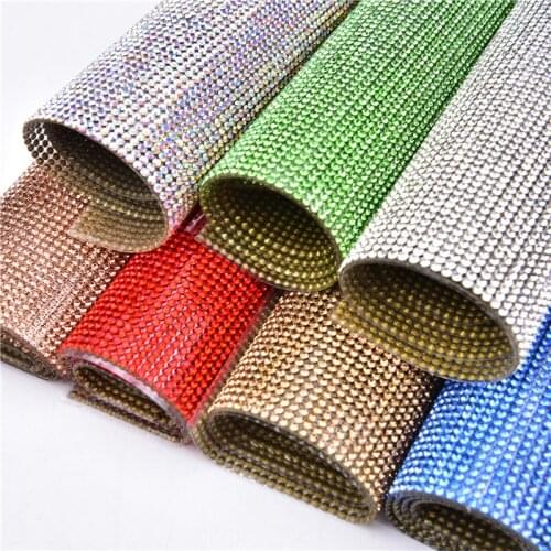 Self Adhesive/Hotfix Rhinestone Sticker Sheet Ss8 2.5Mm Glass Crystal Trims Applique Iron On Mesh Ribbon Banding Diy Decoration