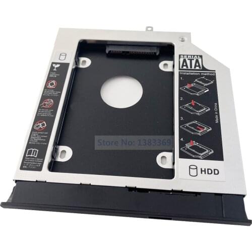 SATA 2nd Hard Drive SSD HDD Module Caddy Adapter for Lenovo Ideapad 110-15ACL 110-14ACL With Bezel and Bracket