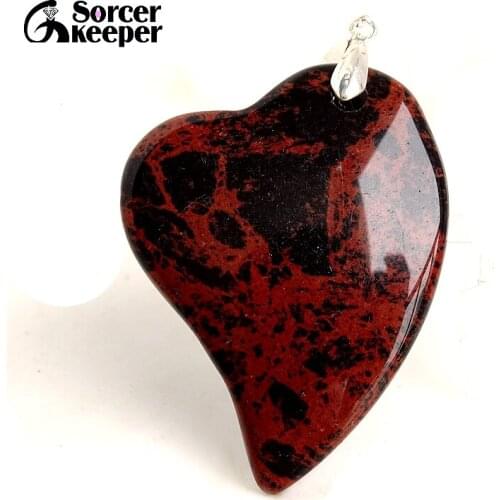 Heart Shape Golden Swan Stone Picasso Stone Gem Pendant Natural Stone Beads For Jewelry Making DIY Necklace Accessory JS398