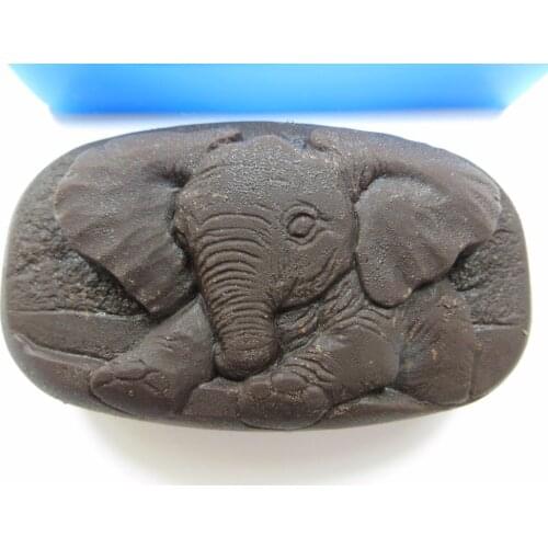 Silicone Mold Oval Elephant Baby Embossment Soap Mould Resin Pendant Soap Mould Handmade DIY Soap Candle Aroma Stone DW0016