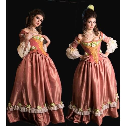 Tailored!NEW Royal 18 Century French Duchess Retro medieval Renaissance Reenactment Theatre Civil war Victorian dress HL-308