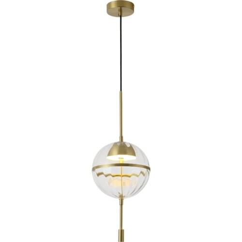Post modern Italian transparent ball LED pendant lights Nordic luxury copper living room bedroom bar glass hanging lamp fixtures
