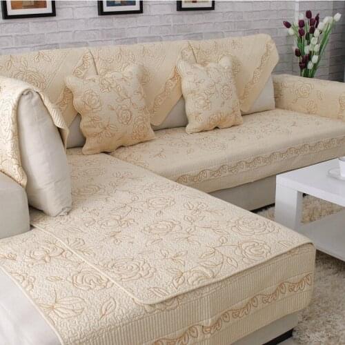 Pure cotton Fabric Four seasons sofa cushion Washable cotton cloth European leather sofa non-slip sofa cover customize slipcover