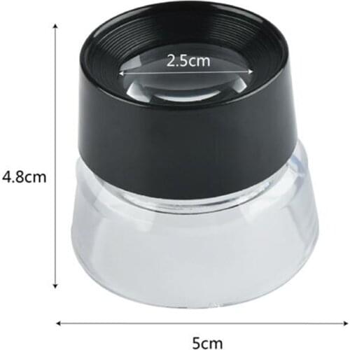 5x4.8cm Portable Magnification 10X Magnifying Glass Magnifiers Microscope for Reading Jeweler Loupe Stamp Antique 10g