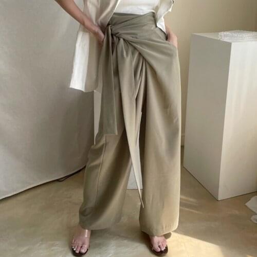 VANOVICH Korean Style Autumn New 2022 Temperament Solid Color Wild Fashion High Waist Ladies Wide Leg Pants Female