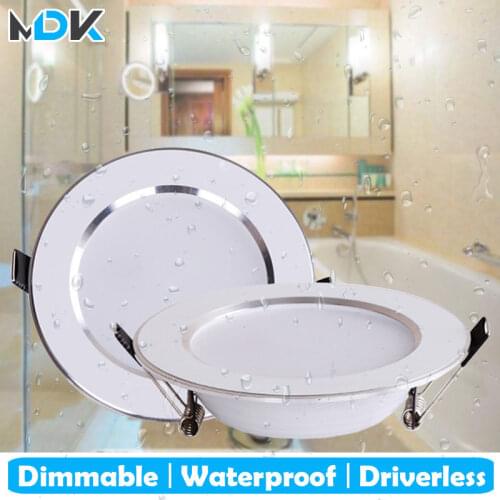 4PCS Dimmable Waterproof LED Down lights 5W 7W 9W 12W 15W Downlight spot light Outdoor Ceiling Lamp For Bathroom Bulb
