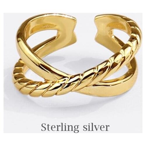 Sole Memory Retro Cross Punk Cute 925 Sterling Silver Female Resizable Opening Rings SRI808