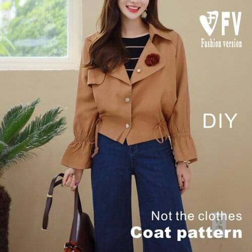 Ladies Outer Pattern Lapel Collar Short Top Jacket Cutting Drawing 1:1 Garment Design Pattern BWT-85