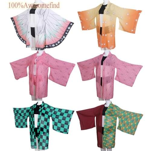 Demon Slayer Kimetsu no Yaiba Cosplay Costume Rengoku Kyoujurou Kanroji Mitsuri Agatsuma Zenitsu Women Haori Swimwear Swimsuit