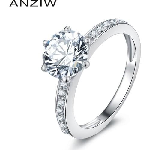 2 Carat Round Cut 925 Sterling Silver Ring SONA Wedding Engagement Band Women Girls Bijoux
