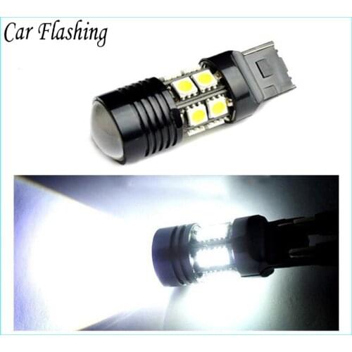 Car Flashing 1Pair T20 7440 W21 WY21W 7441 Cree Chips 12 SMD 5050 LED White Car Brake Tail Turn Stop Bulbs Lamp