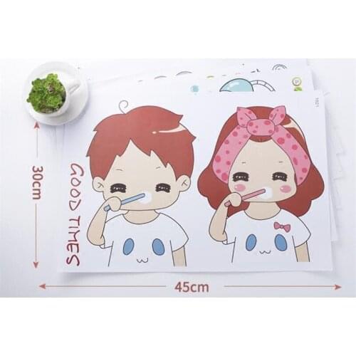 1PC GOOD TIMES Wall Sticker Brush your teeth in the morning evening For Bathroom Mirror Tile wall decoration stickers 30*45cm
