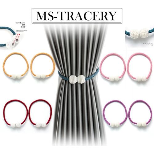 1Pieces of Magnets Beaded Magnetic Buckle with Rope Ties Curtain Accessories Magnetic Buckle Home Decoration Accessories