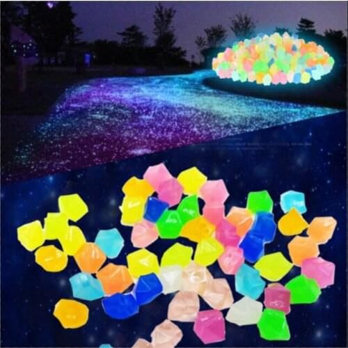 100pcs/300Pcs 14mm Garden Decor Luminous Stones Glow In Dark Decorative Pebbles Outdoor Fish Tank Decoration Pebble Rocks
