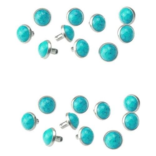1000 pcs Turquoise Blue Rivet Stud Leather Craft Decorations Fashion 12 mm