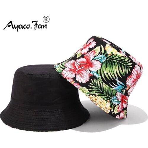 3D Dye Flower Print Women Bucket Hat Two Side Wear Sunhat Men Outdoor Travel Beach Caps Fishermen Hats Unisex Hip Hop Female Cap