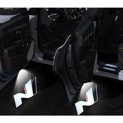 4pcs Badge N Logo Light Car Door Light For Hyundai ix25 i30 i20 I10 i40 ix35 ix20 Sanata Solaris Tucson Hyundai Welcome Light