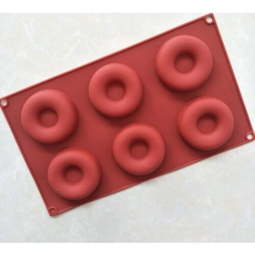 6 Cavity Donuts Silicone Cake Mold Rice Cake Pastry Mold XG761