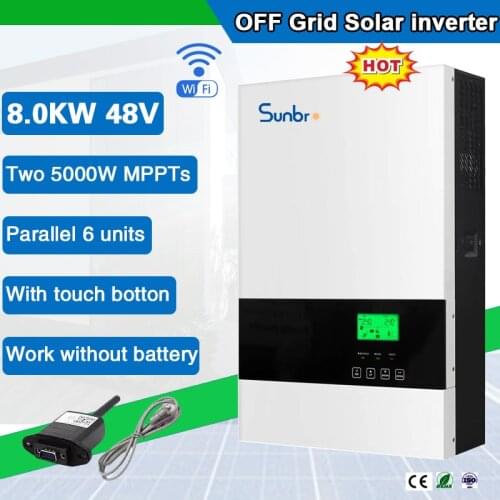 3.2KVA 48VDC to 230VAC Off Grid Hybrid Pure Sine Wave Solar Inverter Built-in PV 5500W 100A MPPT Controller No Battery Working